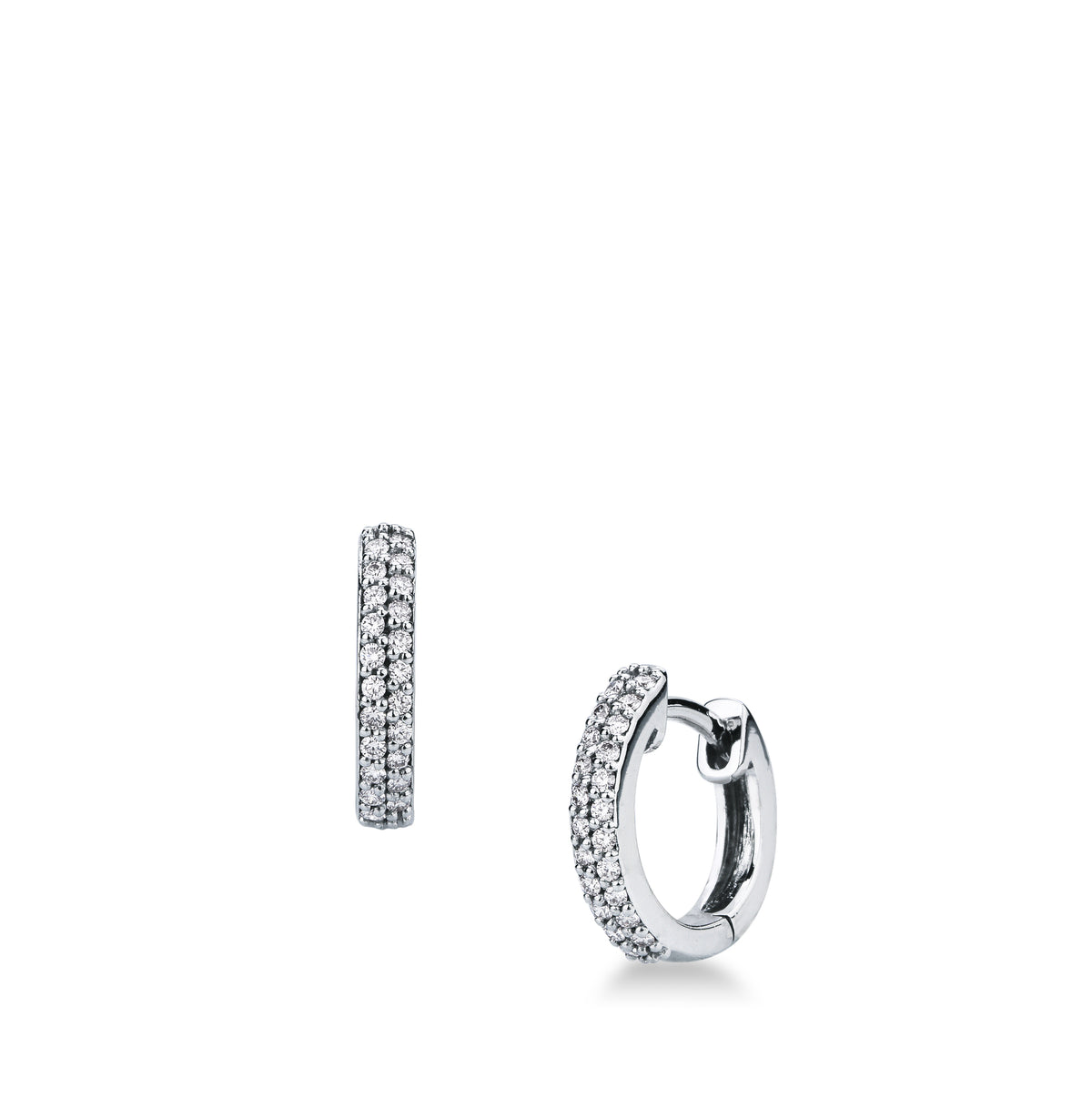 Orecchini a Cerchio con Diamanti in Oro Bianco 18kt – Mirco Visconti