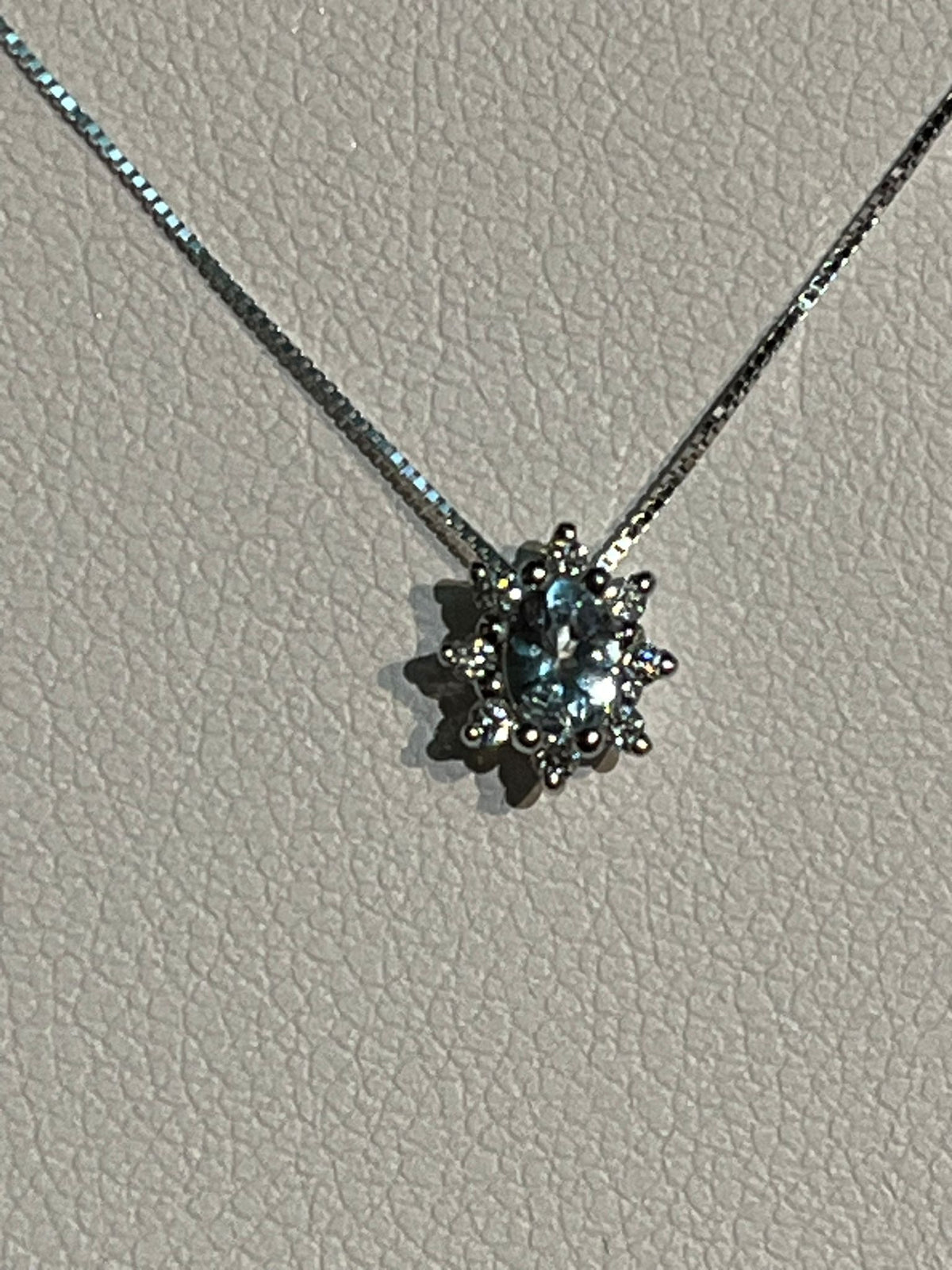 Collana con Acquamarina Ovale 0,18 ct in Oro Bianco 18kt – PG Gioielli (CIOVERA/1A)