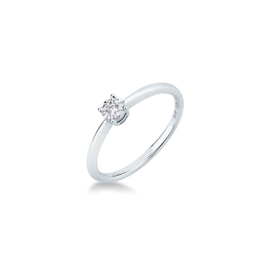 Anello Solitario con Diamante 0,06 ct G VS in Oro Bianco 18kt – Mirco Visconti