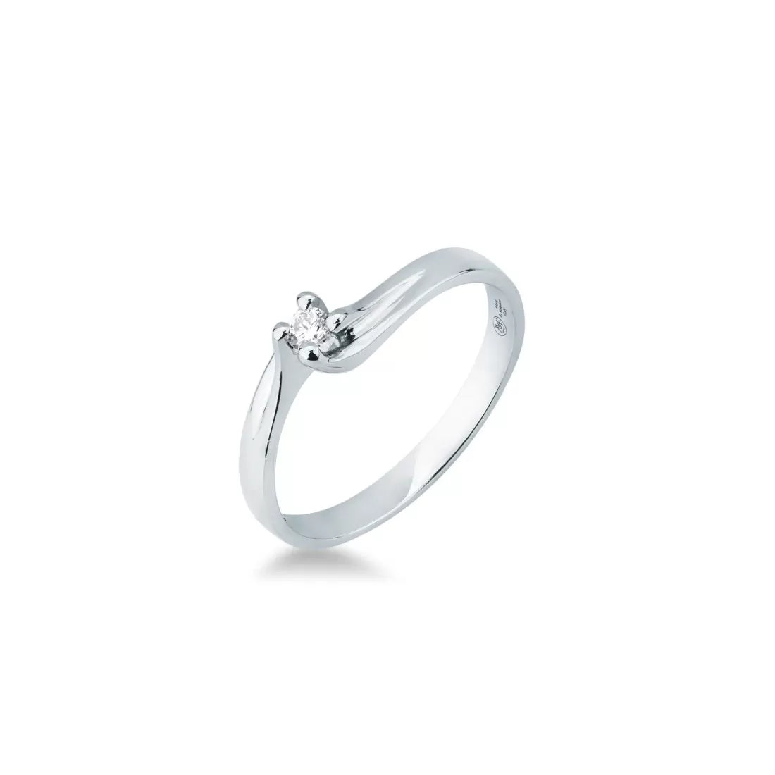 Anello Solitario con Diamante 0,07 ct G VS in Oro Bianco 18kt – Mirco Visconti