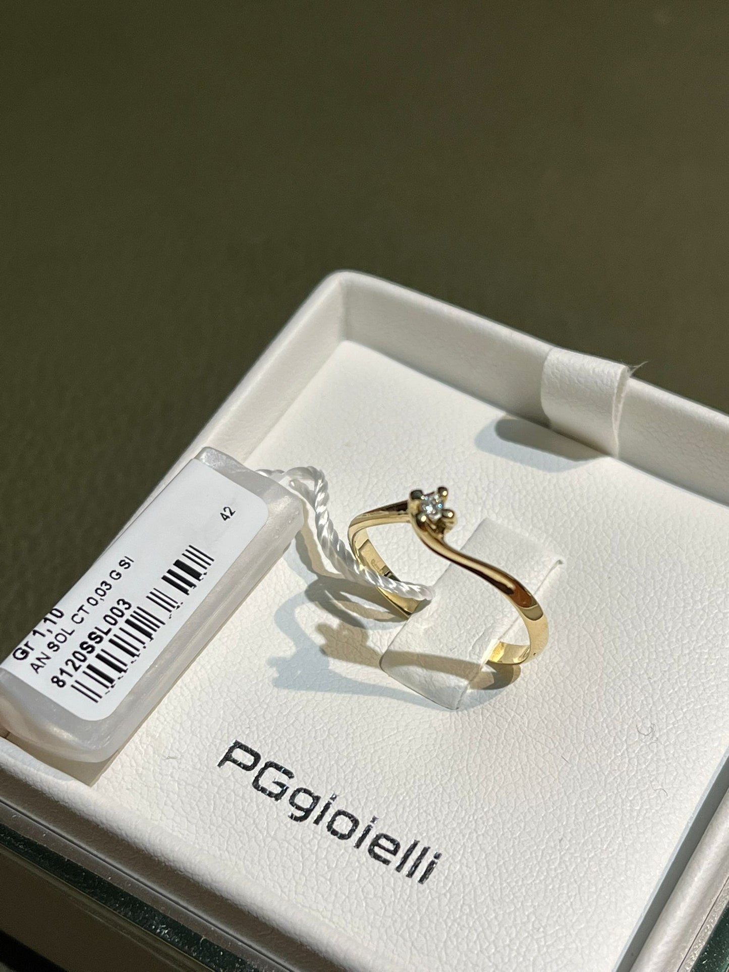 Anello Solitario PG Gioielli in Oro Giallo 18kt con Diamante 0,03 ct G – 8120SSL003