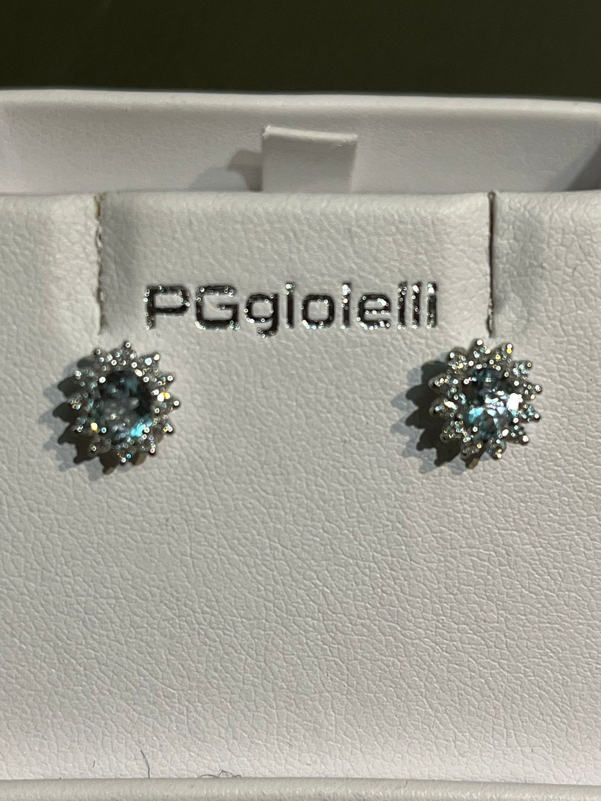 Orecchini con Acquamarina e Diamanti in Oro Bianco 18kt – PG Gioielli (ORLADYA/2)