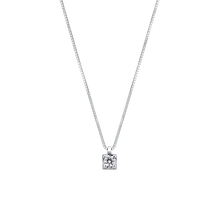 Collana con Diamante 0,13 ct F VS in Oro Bianco 18kt – Mirco Visconti