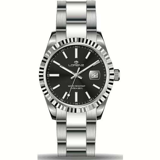 Lorenz Orologio Donna Ginevra Lady in Acciaio con Quadrante Nero 32mm LZ28190CC