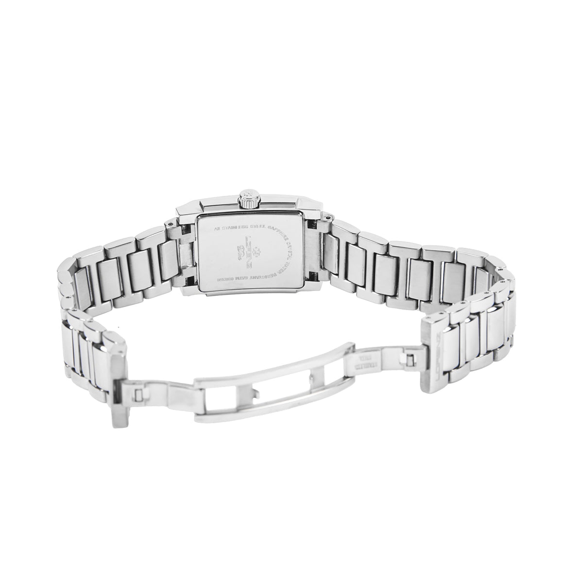 Bracciale in acciaio lucido del Lorenz Diva Square 030221DD con chiusura butterfly