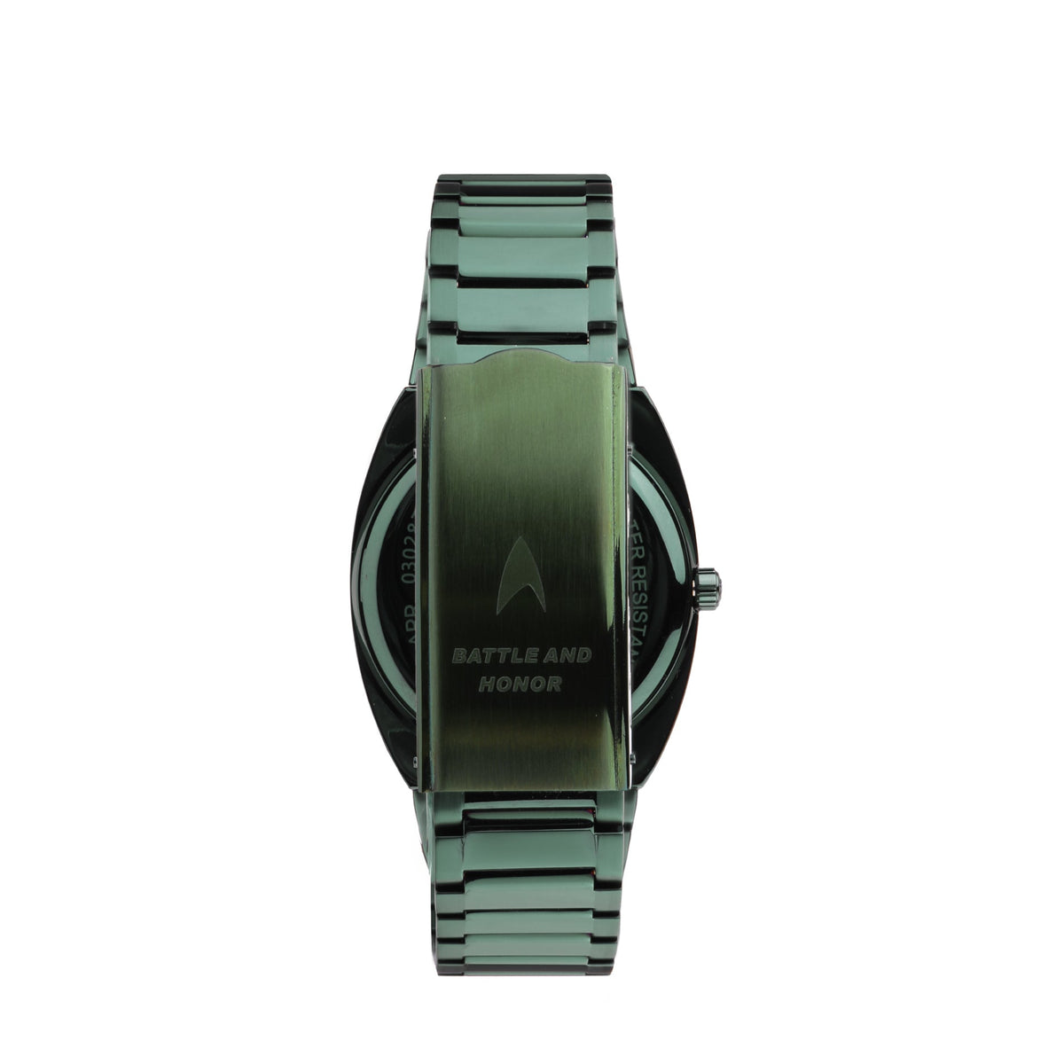 Lorenz Star Trek Klingon 030287KL vista laterale della cassa di forma IP verde