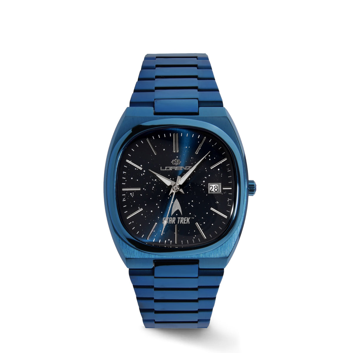 Orologio Lorenz Star Trek Science 030287SP con cassa in acciaio IP blu, quadrante blu e indici a stella