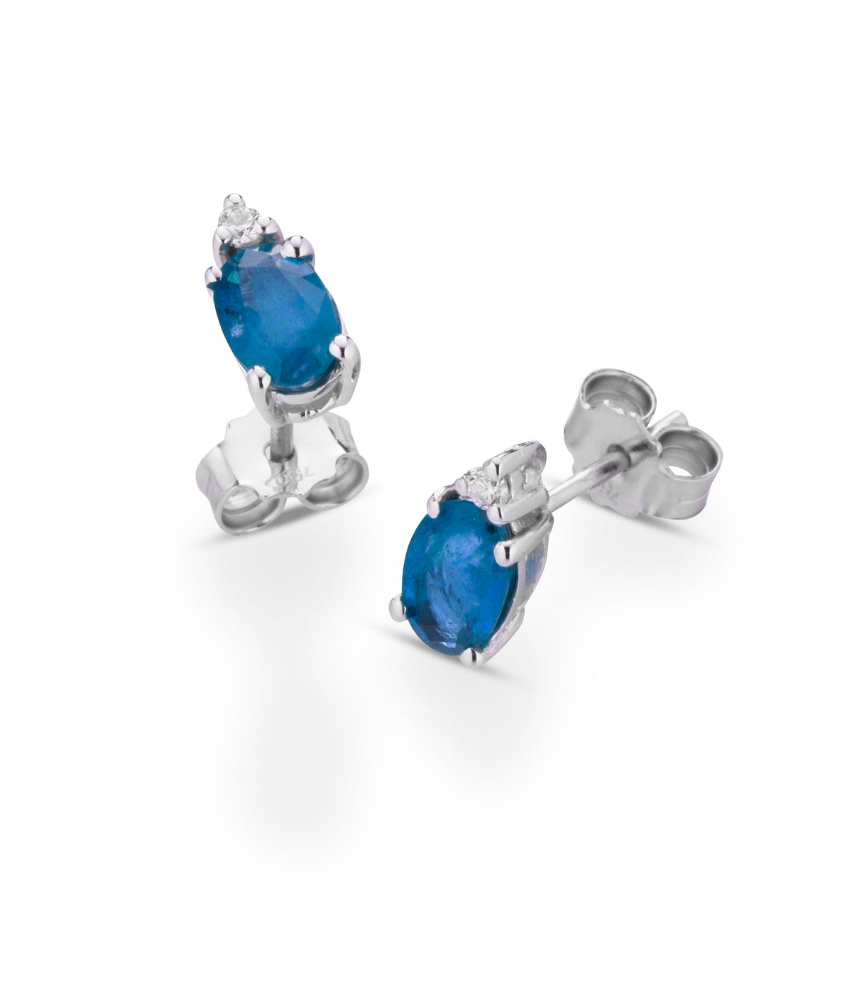 Orecchini con Zaffiro e Diamante in Oro Bianco 18kt – PG Gioielli (ORSTONEZ/1Z)