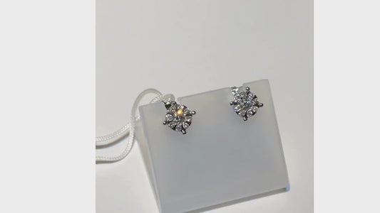 Orecchini a Lobo con Diamanti 0,23 ct G VS in Oro Bianco 18kt – Mirco Visconti
