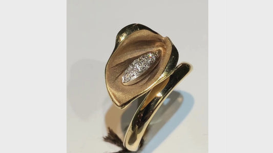Anello Anna Maria Cammilli Calla in Oro Arancio 18kt con Diamanti 0,09 ct
