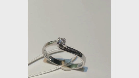 Anello Solitario con Diamante 0,07 ct G VS in Oro Bianco 18kt – Mirco Visconti