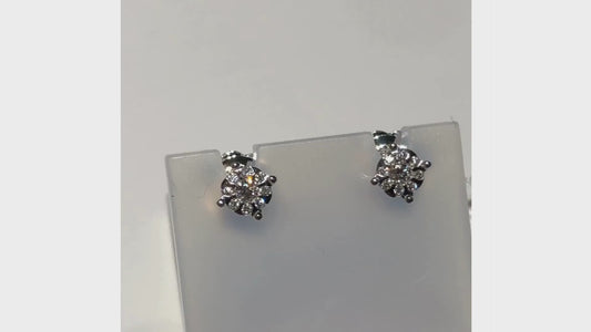 Orecchini a Lobo con Diamanti 0,11 ct G VS in Oro Bianco 18kt – Mirco Visconti