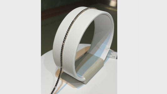 Bracciale Tennis Comete Oro Bianco 18kt con Diamanti Neri e Bianchi