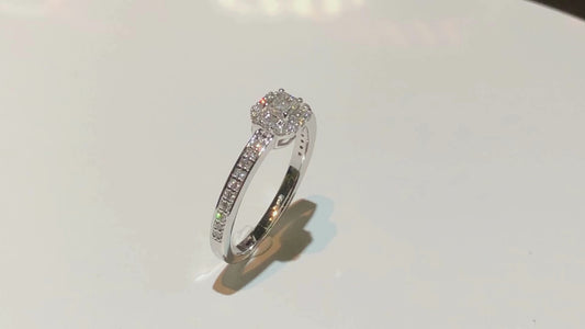 FANI Anello in Oro Bianco 18 Carati e Diamanti