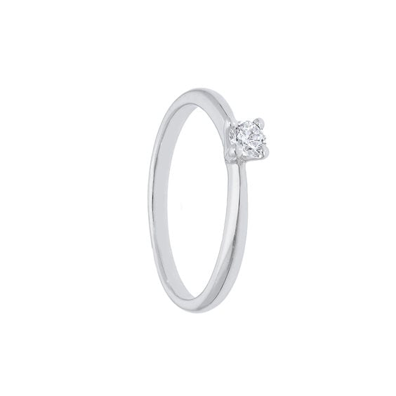 Anello con Diamante 0,07 ct in Oro Bianco 18kt – Mirco Visconti