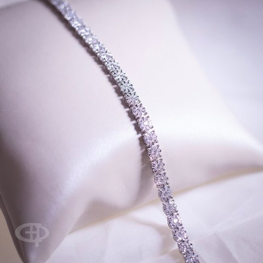 Bracciale Tennis con Diamanti in Oro Bianco 18kt – Mirco Visconti